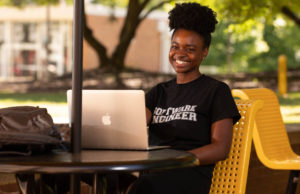 KSU Student to Study at CERN Elisabeth Petit-Bois, a Kennesaw State University software engineering student who will complete an internship at CERN this summer, poses outside of the Atrium Building on the Marietta Campus on May 14, 2019.