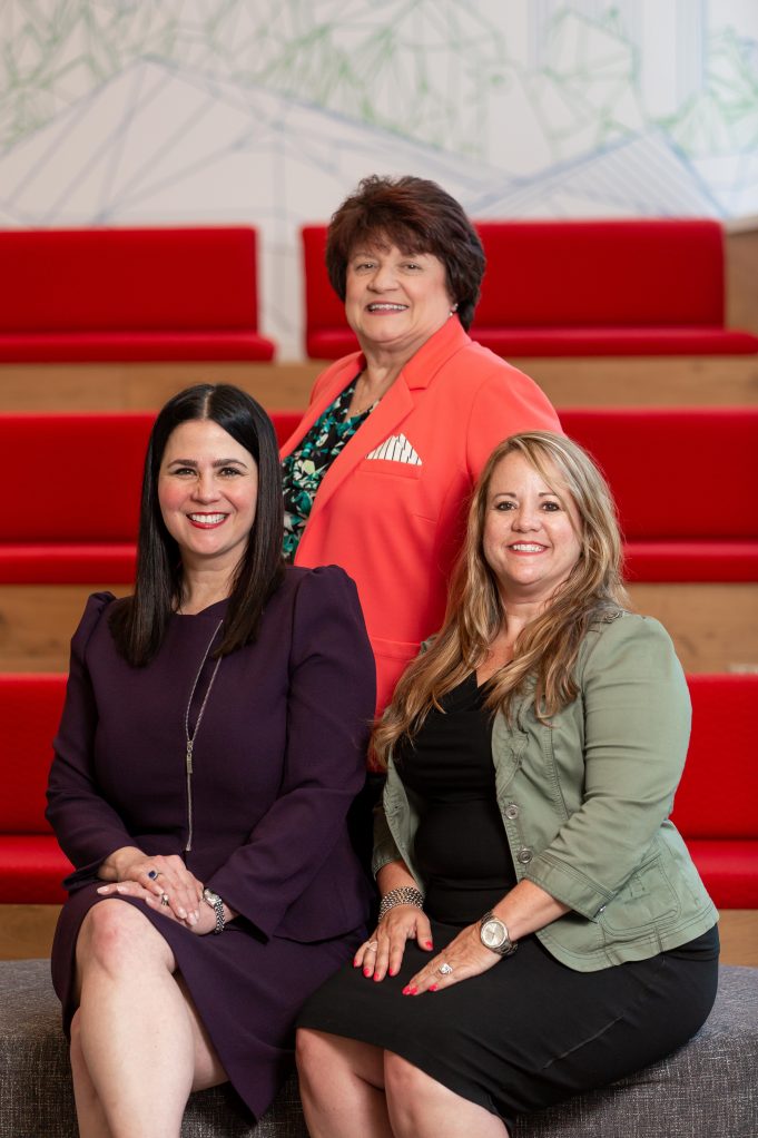 A Force To Be Reckoned With Cobb's leaders in tech: Michelle Pluskota (left), Sharon Stanley (center), and Heather Orrico (right).