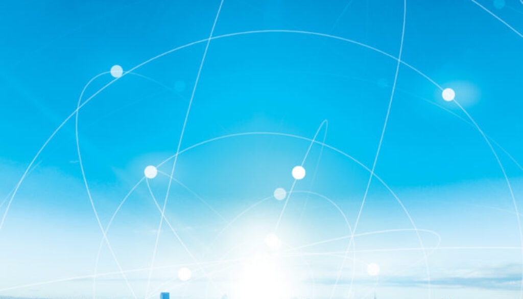 Smart city and communication network concept. 5G. LPWA (Low Power Wide Area). Wireless communication.