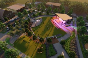 Rendering for new park in downtown Powder Springs, Georgia.