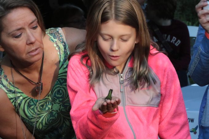 Explore Nature Mother and child exploring hummingbirds at Smith-Gilbert Gardens