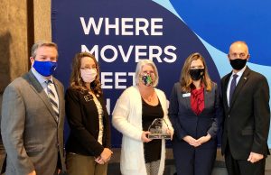 Cobb’s Citizens & Businesses of the Year Left to right: John Loud, 2020 Cobb Chamber Chairman; District 1 Commissioner, Keli Gambrill; Cris Eaton-Welsh, Kennesaw Citizen of the Year; Sharon Mason, President and CEO of the Cobb Chamber; Derek Easterling, Mayor of Kennesaw.