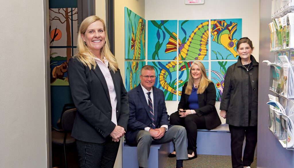 Left to right: Georgia First Lady Marty Kemp; Sgt. Hunter Llewellyn, Cobb County PD; Aleks Jagiella-Litts; and SafePath’s Jinger Robins.