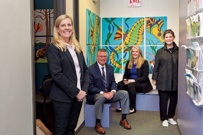 A Powerful Team Left to right: Georgia First Lady Marty Kemp; Sgt. Hunter Llewellyn, Cobb County PD; Aleks Jagiella-Litts; and SafePath’s Jinger Robins.