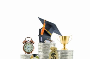 Saving for child education / student loan, financial concept : Depicting money or asset pay for knowledge program
