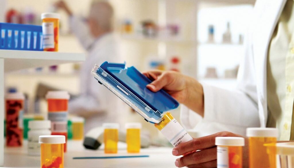 Pharmacist filling Prescription