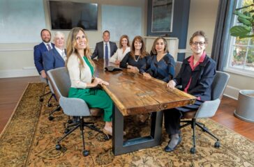 The Wickham team, pictured left to right and front to back: Iris Turner, Agent; Michael Beecher, Advisor/Agent; Jeremy Cronemeyer, Operations Manager; Debbie Alfonsi, Admin/Customer Support; Siley Vaia, Ops Mgr/Commercial Customer Support; Susanne Wickham-Cook, Personal/Commercial Lines Agent; Stacey Scott, Marketing and Client Relations; and Graham Wickham, President/CEO.