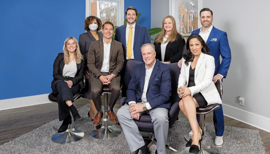 Back row left to right: Giovanna Epherson, Uros Ciric, Betsy Zimmerman, and Jonathan Page. Front row left to right: Emma Johnson, Nicholas Broder, Scott Sweeney, and Mariana Page.
