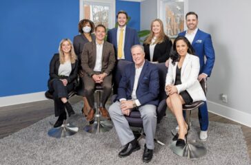 Back row left to right: Giovanna Epherson, Uros Ciric, Betsy Zimmerman, and Jonathan Page. Front row left to right: Emma Johnson, Nicholas Broder, Scott Sweeney, and Mariana Page.
