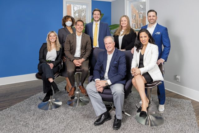 Back row left to right: Giovanna Epherson, Uros Ciric, Betsy Zimmerman, and Jonathan Page. Front row left to right: Emma Johnson, Nicholas Broder, Scott Sweeney, and Mariana Page.