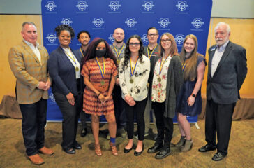 The Chattahoochee Tech 2022 Student Leadership Academy graduates are shown here with sponsor Drew Tutton of Open Roads Complete RV and Chattahoochee Tech President, Dr. Ron Newcomb. Pictured, L to R: Drew Tutton, Latoya Drakeford, Natnael Bayeligne, Lashanda Anderson, Daniel Carter, Samantha Bulloch, Daniel Barraclough, Kayley Partain, Payton Hood, and Dr. Newcomb.