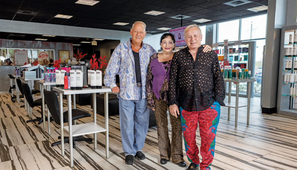 Left to right: Three-13 Salon, Spa & Boutique owners Lester E. Crowell Jr., Marian Crowell, and Tony Lacey. All photos: LaRuche Photo