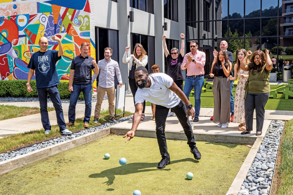 Bocce Ball makes for a great team-building exercise at Yalo.