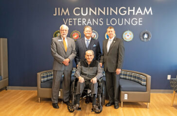 Dr Newcomb, Jay and Jim Cunningham and TCSG Commissioner Dozier