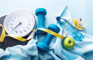 Progress Over Perfection Health: Healthy Lifestyle Border Still Life. More health and sport equipment photos can be found in my portfolio. Please have a look