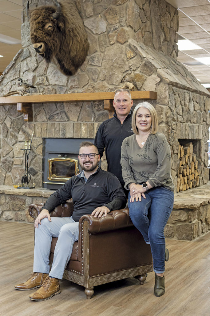 Pictured L-R: Operations Manager, Dylan Tutton; Owner Drew Tutton; and Chief Operating Officer, Ceci Garcia. 