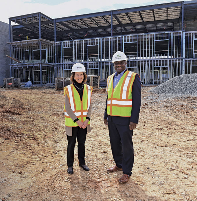 Creating a ‘Legacy of Care’ Construction is underway on A.G. Rhodes' Marietta location. Pictured L-R: Katie Smith Sloan, president and CEO of LeadingAge, and A.G. Rhodes CEO Deke Cateau.