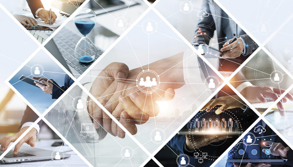 Global business structure of networking. Analysis and data exchange customer connection, HR recruitment and global outsourcing, Customer service, Teamwork, Strategy, Technology and social network