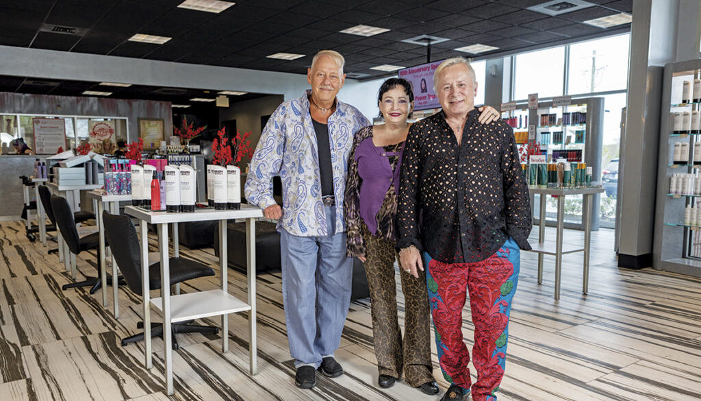Salon partners Lester E. Crowell Jr. (left), Marian Crowell, and Tony Lacey.