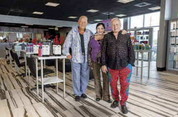 Salon partners Lester E. Crowell Jr. (left), Marian Crowell, and Tony Lacey.