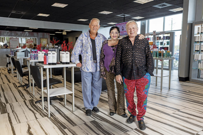 In the Eye of an Angel Salon partners Lester E. Crowell Jr. (left), Marian Crowell, and Tony Lacey.