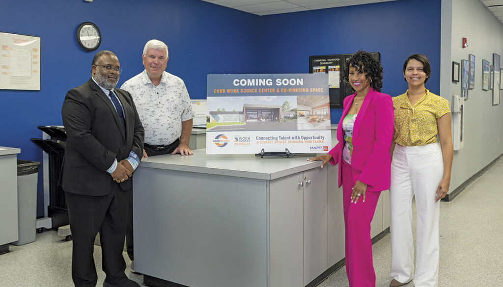 CobbWorks staff from L-R: Administrative and Finance Manager, David Cormier; Controller, Thomas Base; Executive Director, President and CEO, Sonya Grant: and Employment Case Manager, Nurkys Brea Peguero.