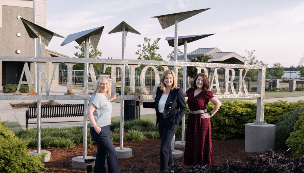L-R: Town Center CID’s Director of Community Engagement, Jennifer Hogan; Executive Director, Tracy Styf; and Director of Projects and Planning, Alisha Smith.