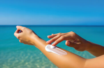 vecteezy_woman-applying-sunscreen-lotion-on-arm-at-beach-for-sun_70709168
