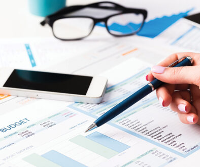 Investment charts business report. Still life in office